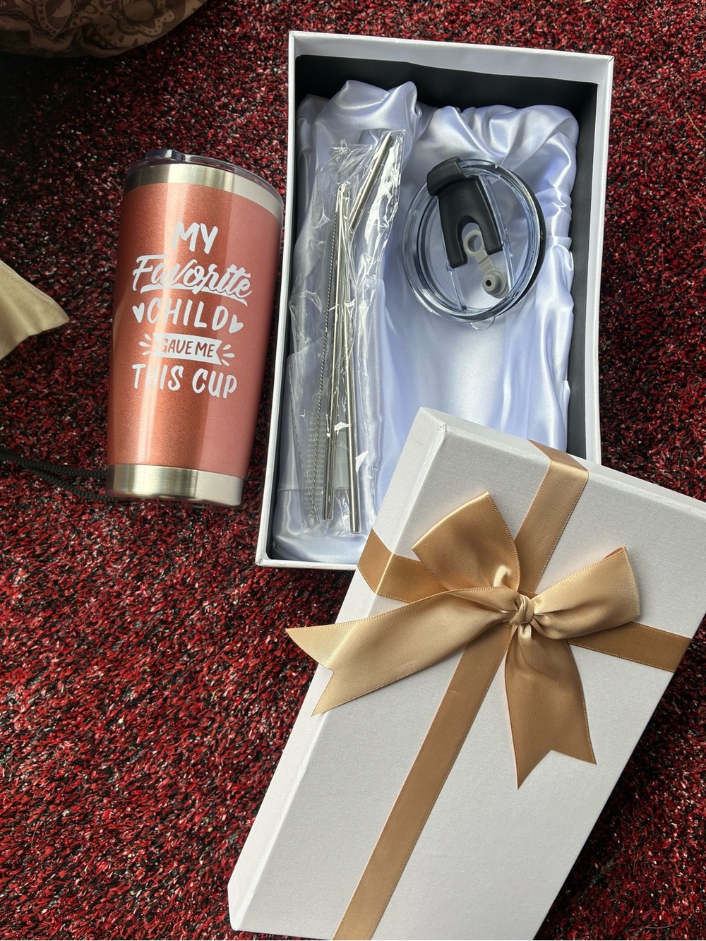 Rose Gold Tumbler Gift Set - My Favorite Child Design